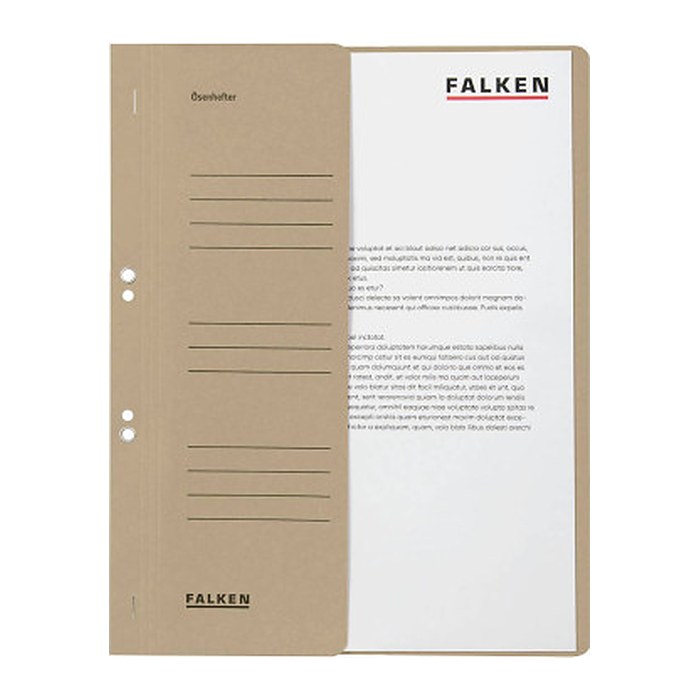 FALKEN Ösenhefter Karton grau DIN A4, halber Deckel, 50 St.