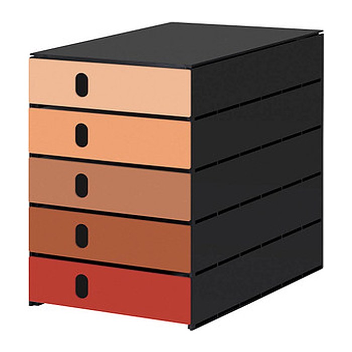 styro Schubladenbox styroval pro Emotions Herbst orange, braun, rot 14-8000.HE, DIN A4 mit 5 Schubladen, 1 St.