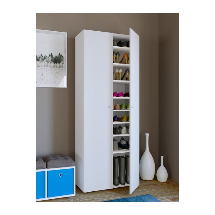 VCM my home Schuhschrank Vandol I, 913070 weiß 8 Fachböden 71,0 x 37,0 x 180,0 cm