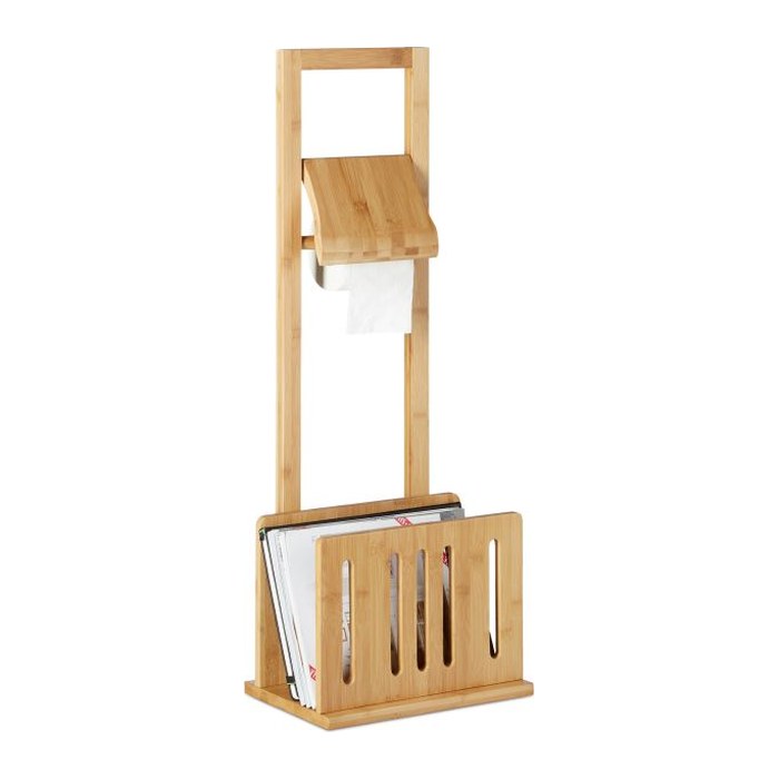 relaxdays Toilettenpapierhalter braun, 1 St.