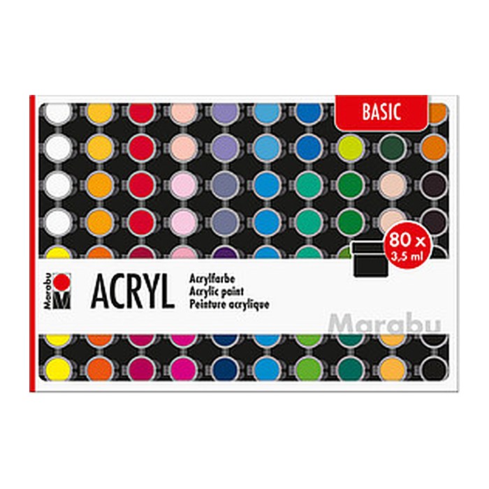 Marabu BASIC Acrylfarben farbsortiert 80 x 3,5 ml, 80 St.
