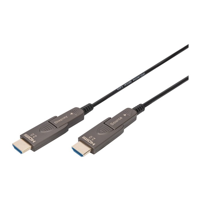 DIGITUS HDMI AOC Hybrid Glasfaserkabel 4K abnehmbar 30m schw