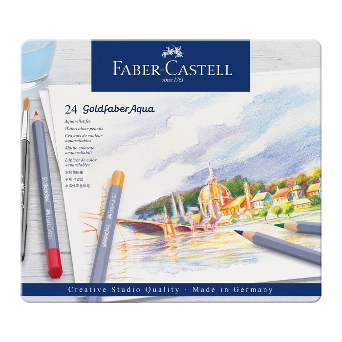 FABER-CASTELL Goldfaber Aqua Aquarellstifte farbsortiert, 24 St.