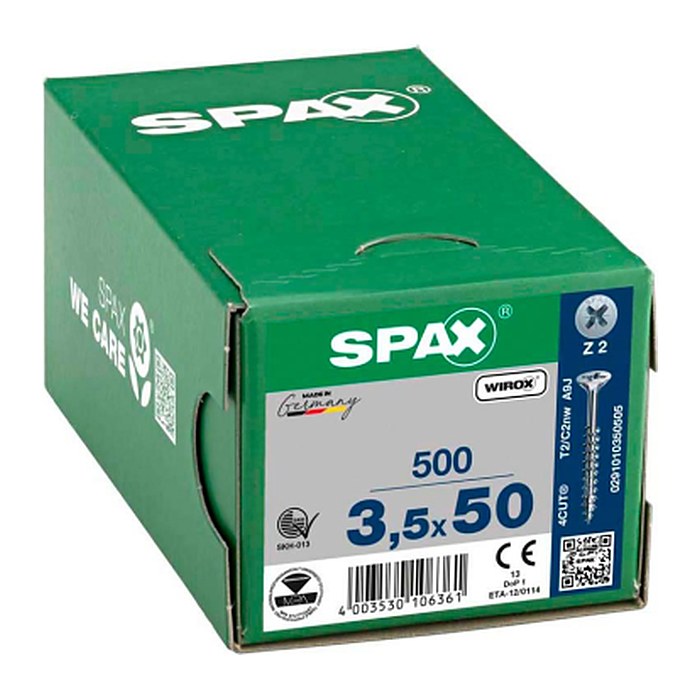 SPAX® Universalschrauben Z2 Senkkopf WIROX 0291010350505 3,5 mm x 50 mm, 500 St.