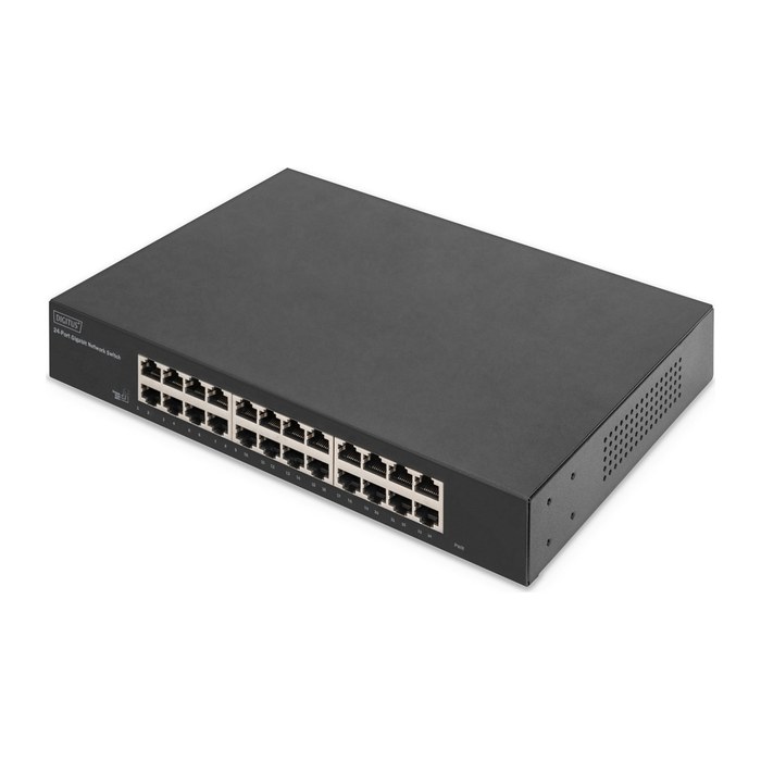 DIGITUS Switch 24-Port Gigabit, 19" unmanaged schwarz