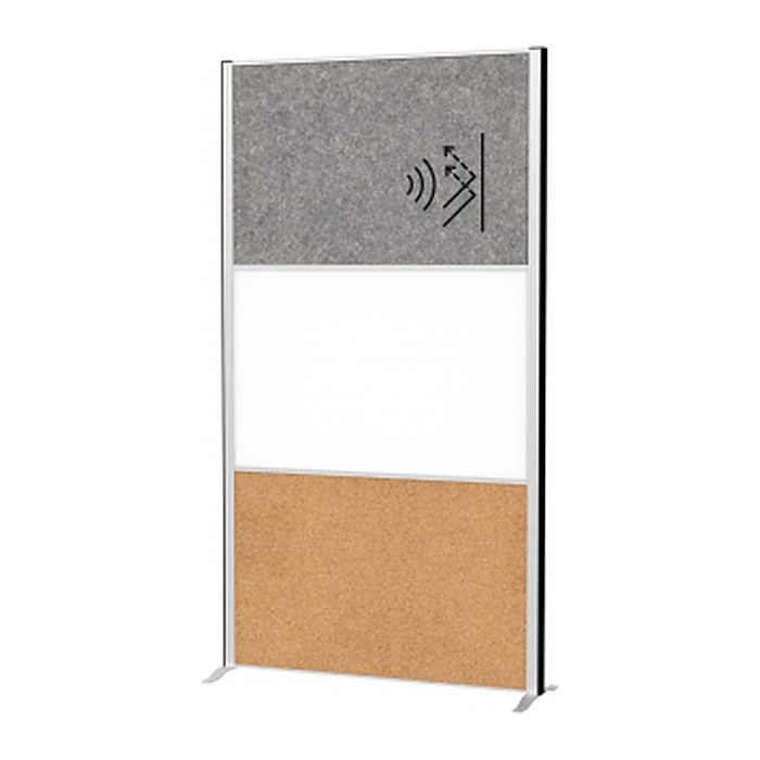MAUL Akustik-Trennwand MAULconnecto 9651095, braun, dunkelgrau, weiß 100,0 x 182,0 cm, 1 St.