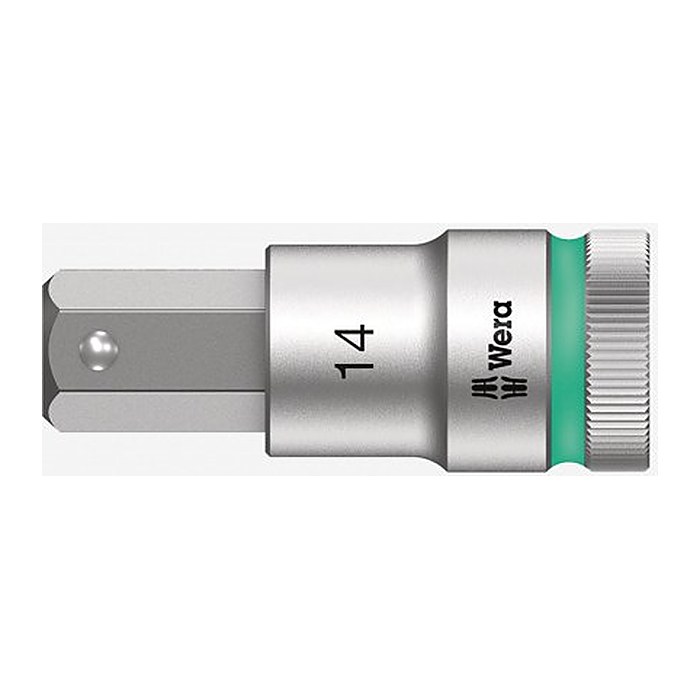 Wera 1/2" Zyklop mit Haltefunktion kurz Steckschlüsseleinsatz Größe: 14,0 mm Länge: 60,0 mm