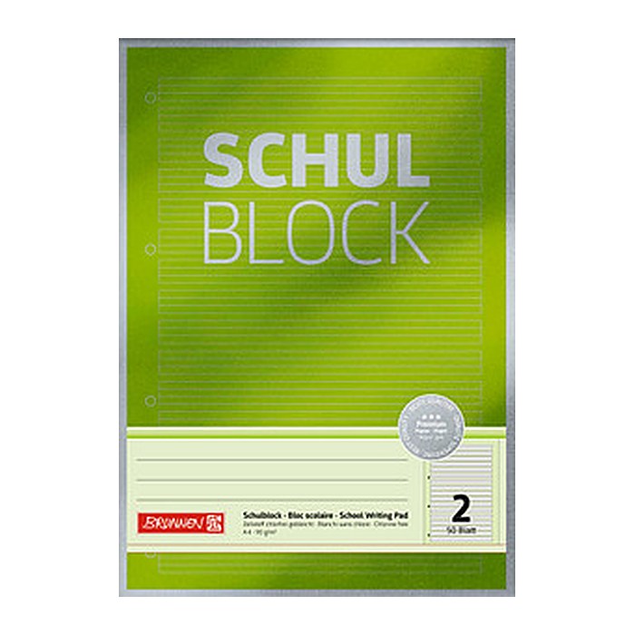 BRUNNEN Schreibblock Premium DIN A4 liniert Lineatur 2, 1 St.