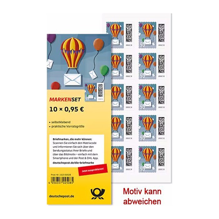 Deutsche Post 0,95 € Briefmarken "Blumenbrief" selbstklebend, 10 St.