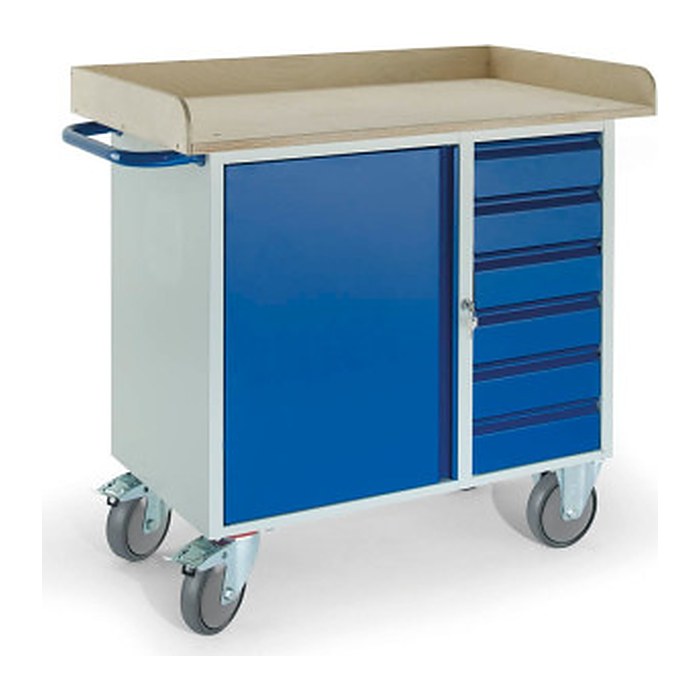 Rollcart Werkstattwagen blau 6 Schubladen