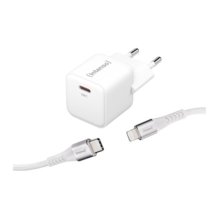 Intenso W30C + C315L Lightning-Kabel GaN-Ladeadapter weiß, 30 Watt