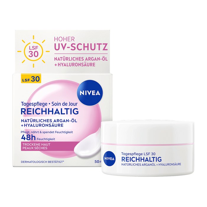 NIVEA 48h Feuchtigkeit LFS 30 REICHHALTIGE Gesichtscreme 50,0 ml