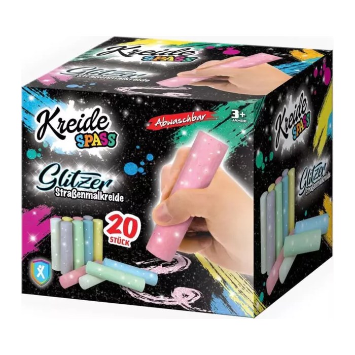 XTREM TOYS+SPORTS Glitzer Straßenmalkreide Glitzer farbsortiert 20 St.
