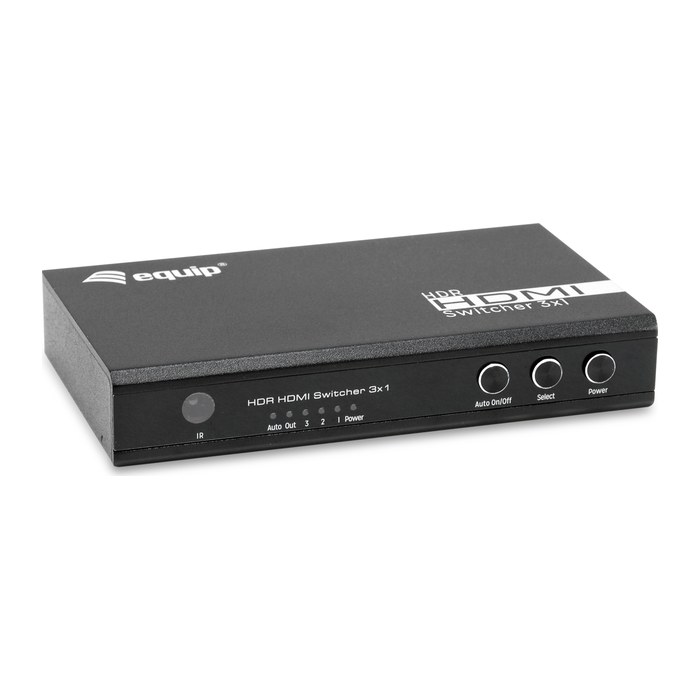 Equip Switch HDMI2.0 3-In/1-Out +Fernbed. 4K/60Hz 18Gbps