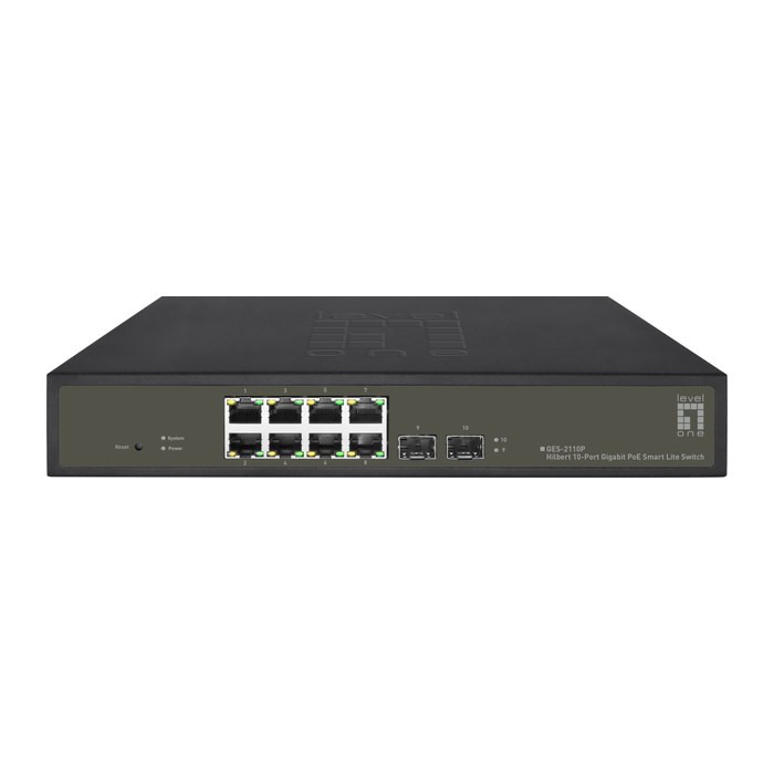 LevelOne PoE+Switch 8xGE PoE+/2xSFP 130W Hilbert SL managed