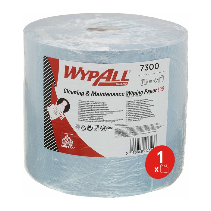WYPALL Putztuchrolle L20 EXTRA+ 2-lagig blau, 500 Blätter, 1 Rolle