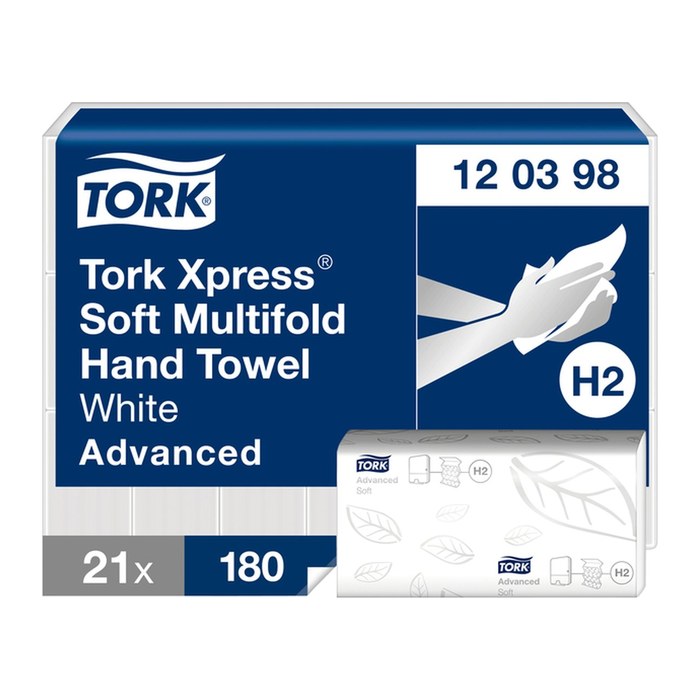 TORK Papierhandtücher 120398 Xpress® Soft H2 Advanced Interfold-Falzung 2-lagig weiß, 3.780 Tücher