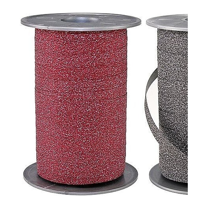 PRÄSENT Geschenkband POLY GLITTER Glitter rot 10,0 mm x 100,0 m