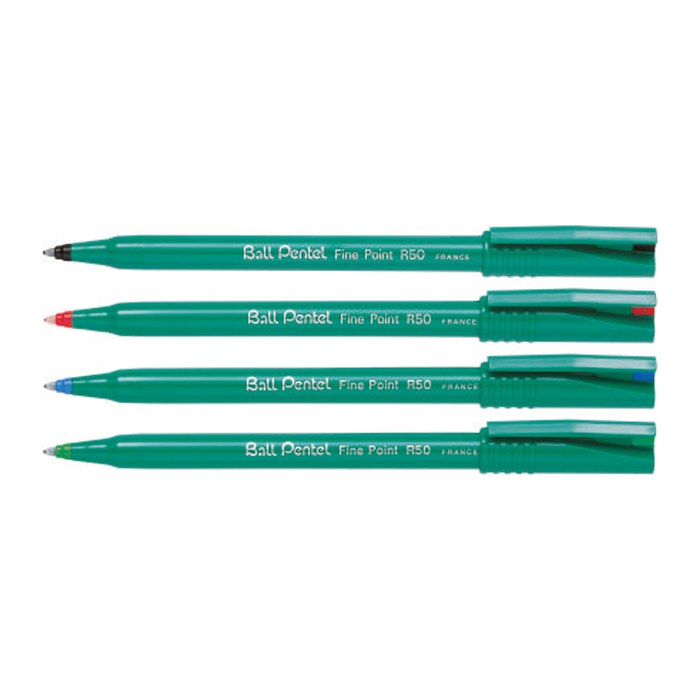 Pentel Ball R50 Tintenroller 0,4 mm, Schreibfarbe: grün, 12 St.