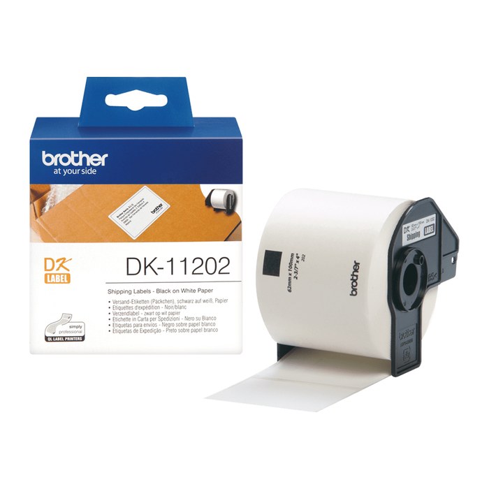 brother Etikettenrolle für Etikettendrucker DK11202 weiß, 62,0 x 100,0 mm, 1 x 300 Etiketten