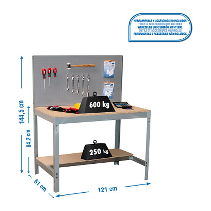 Simonrack Werkbank SIMONWORK BT2 grau 121,0 x 61,0 x 144,5 cm