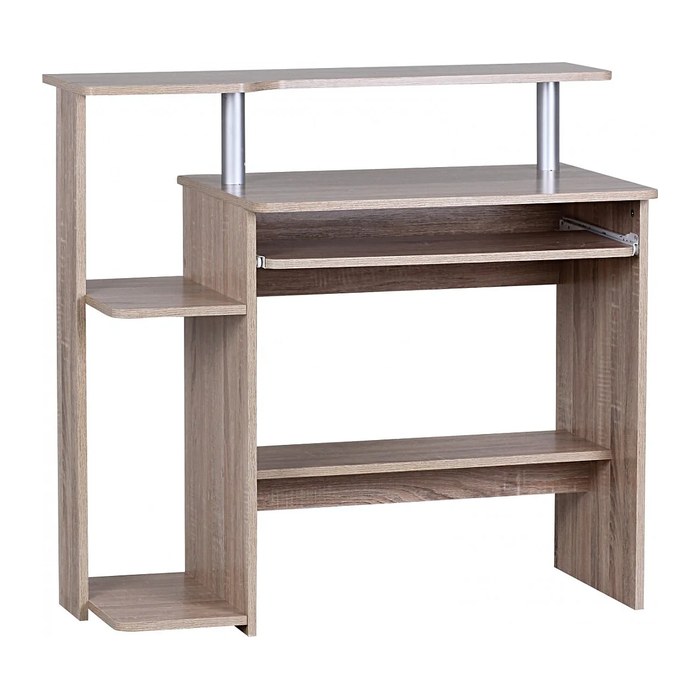 WOHNLING Schreibtisch eiche rechteckig, Wangen-Gestell eiche 94,0 x 48,0 cm