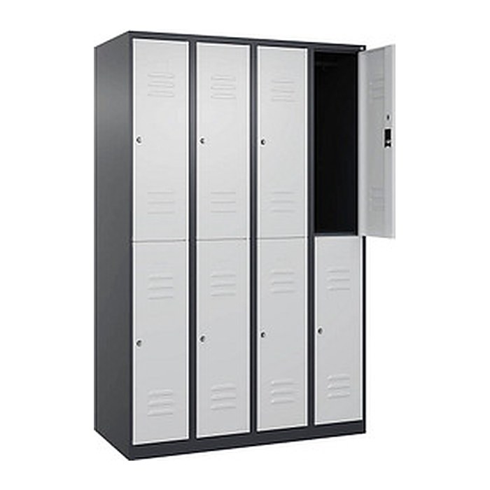 CP Spind Classic Plus anthrazitgrau, lichtgrau 080300-40 S10022, 8 Schließfächer 120,0 x 50,0 x 185,0 cm