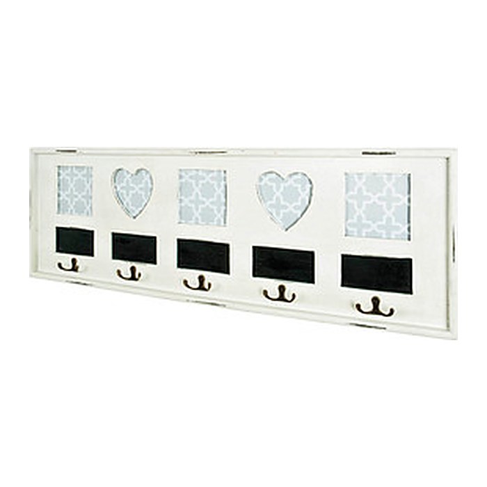 HAKU Möbel Wandgarderobe 28321 weiß Holz 5 Haken 77,0 x 26,0 cm, 1 St.