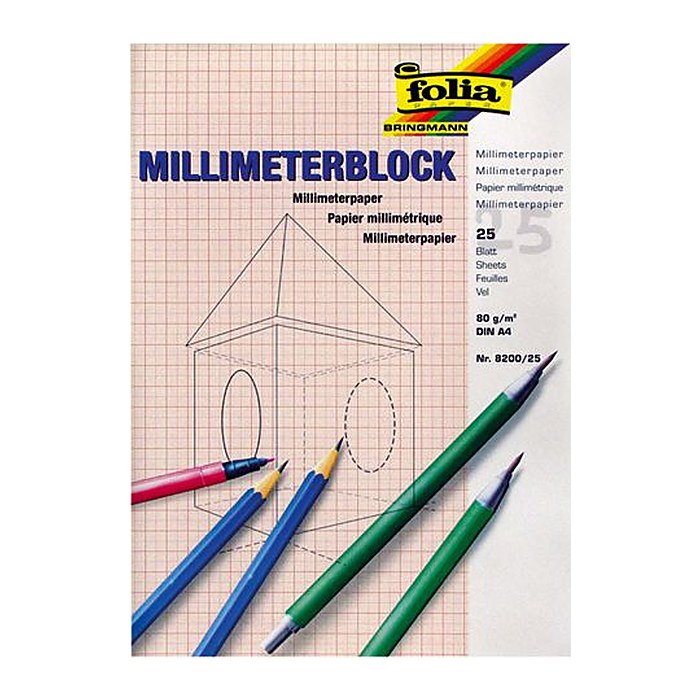 folia Millimeterblock DIN A4 Millimeter, 1 Block