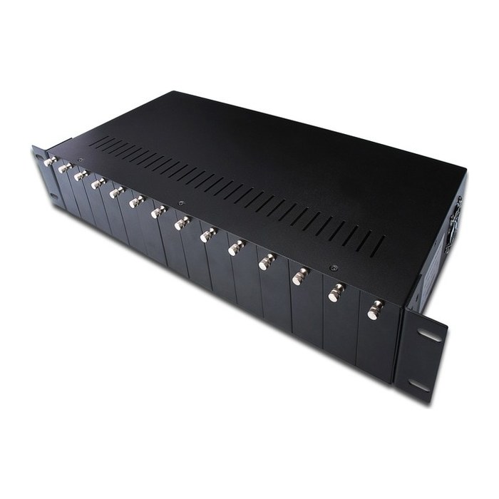 DIGITUS Medienkonverter Chassis 2HE 14-Slots schwarz