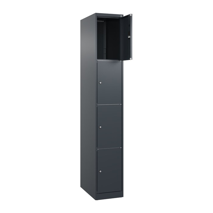 CP Schließfachschrank Classic Plus anthrazitgrau 080000-104 S10010, 4 Schließfächer 30,0 x 50,0 x 185,0 cm