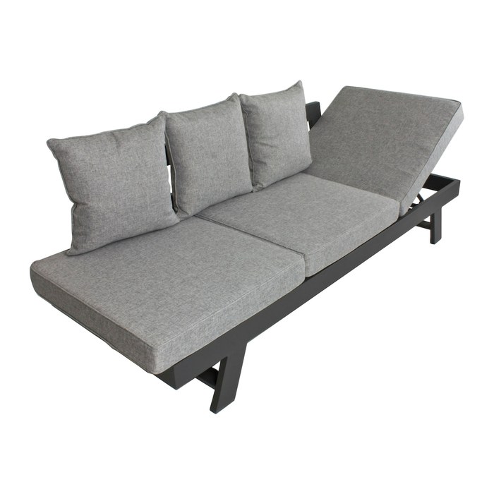 Garden Pleasure Loungesofa DONNA hellgrau, anthrazit Metall, 7-teilig