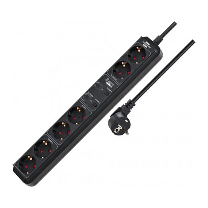 brennenstuhl Connect Eco-Line 6-fach Steckdosenleiste 1,5 cm schwarz