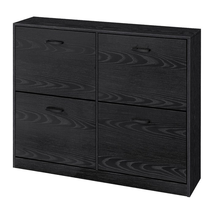 VASAGLE Schuhschrank, LBC035B01 schwarz 4 Fachböden 105,5 x 24,0 x 82,7 cm