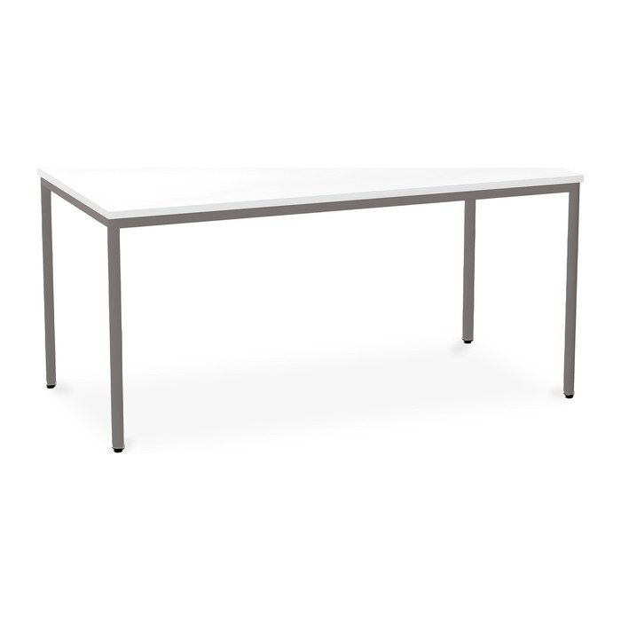 Besprechungstisch in verschiedenen Größen – G: Weißaluminium (1600 x 600 x 750 mm, Platte Weiß)