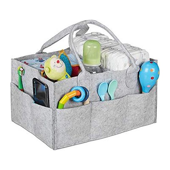 relaxdays Wickeltasche grau