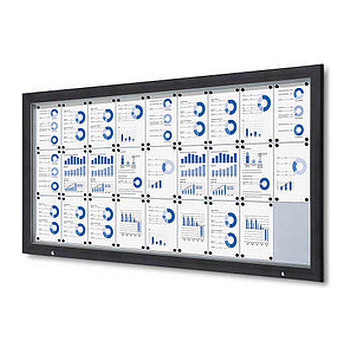 Showdown® Displays Schaukasten Premium grau 27x DIN A4 212,5 x 4,7 x 106,7 cm, 1 St.