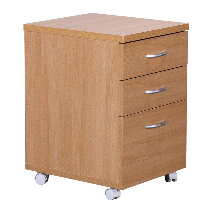WOHNLING Rollcontainer buche 3 Auszüge 40,0 x 45,0 x 60,0 cm