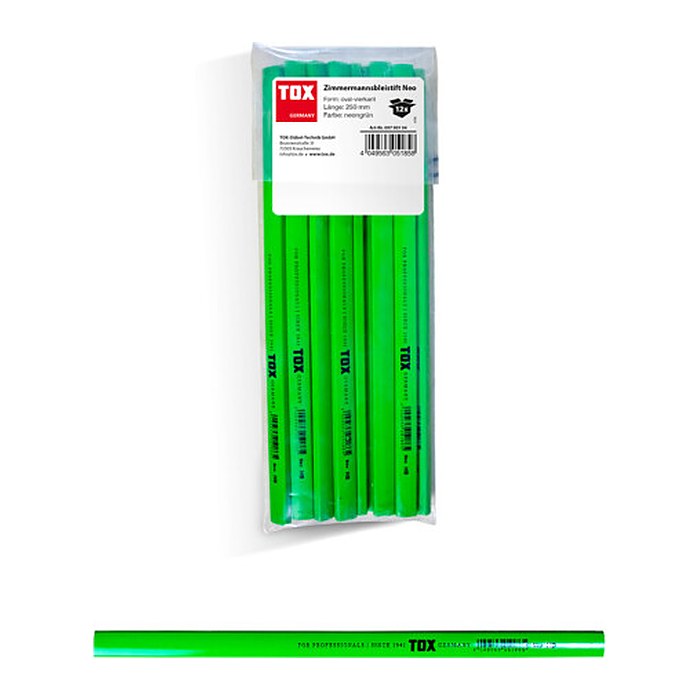 TOX Zimmermannsbleistift HB neongrün, 12 St.