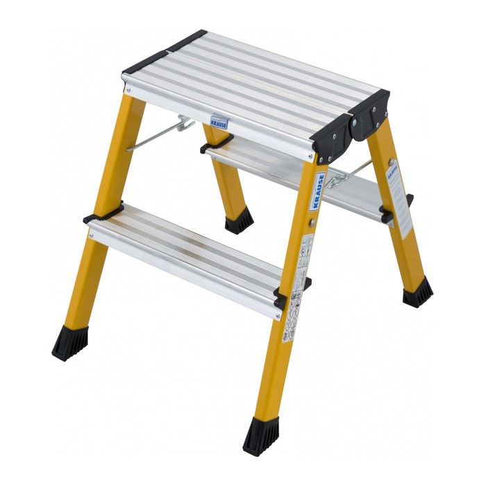 KRAUSE Klapptritt MONTO Rolly gelb 2x 2 Stufen, H: 55,0 cm