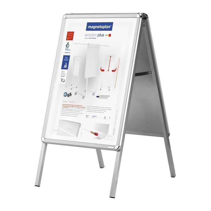 magnetoplan Kundenstopper SP silber DIN A1 2 Fächer 70,0 x 96,0 x 119,0 cm, 1 St.