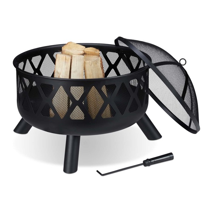 relaxdays Feuerkorb schwarz 62,0 cm