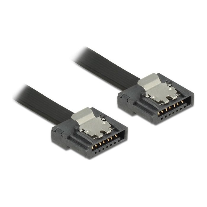 DELOCK SATA-Kabel SATA III -> SATA St/St 0.30m FLEXI schwarz