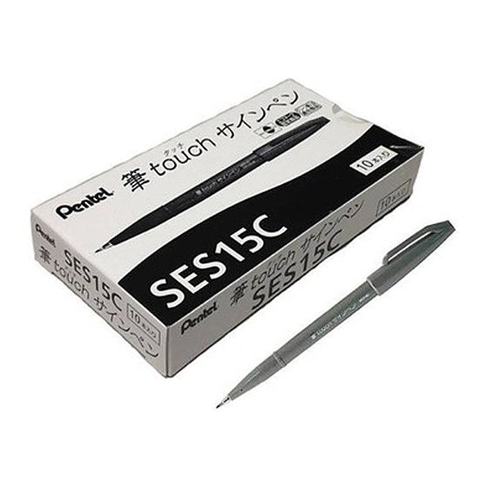 Pentel SES15C-N Brush-Pen grau, 1 St.