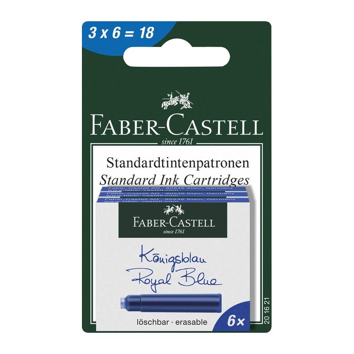 FABER-CASTELL Tintenpatronen blau 3 Schachteln BK