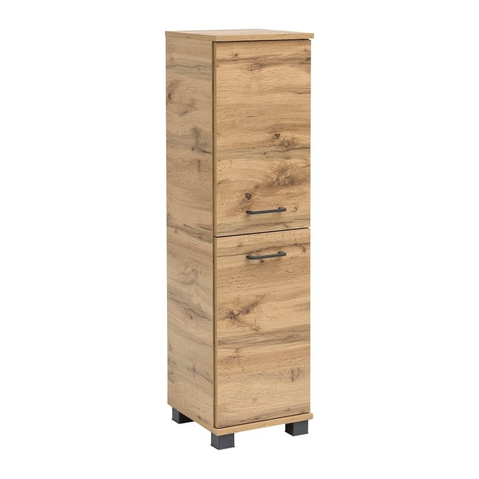 MÖBELPARTNER Badschrank Nora 144980 eiche landhaus 30,3 x 32,6 x 116,9 cm