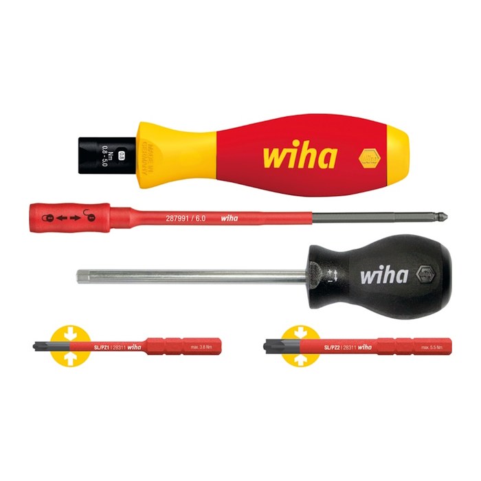 Wiha Drehmoment-Schraubendreher TorqueVario®-S electric PlusMinus/PZ 38074 5-tlg.