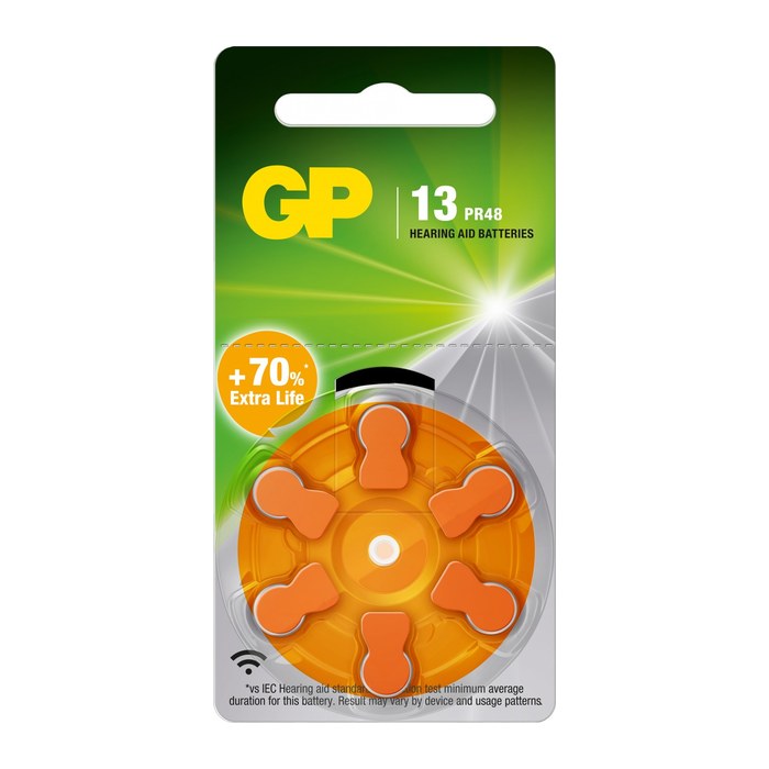 GP Knopfzellen ZA13 Zink-Luft 1,45 V, 6 St.