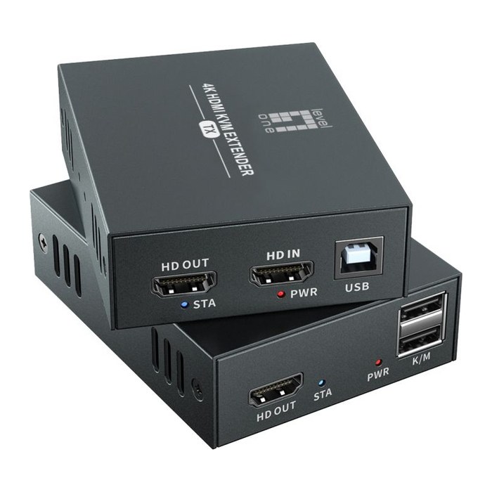 LevelOne HDMI Verlängerungskit Cat5/6 4K/60Hz 100m schwarz