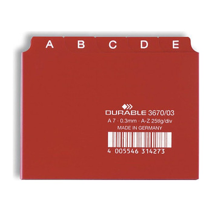 DURABLE Karteikartenregister A-Z rot